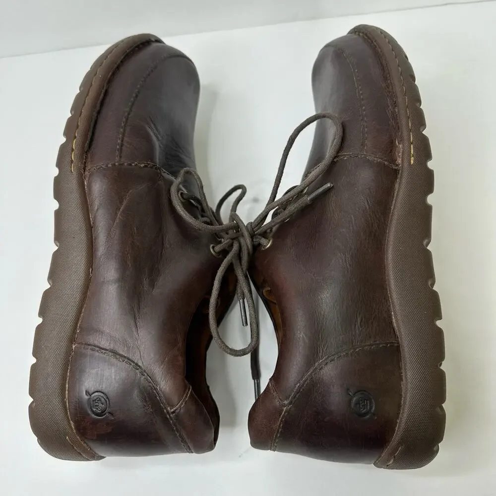 Born Mens size 9 Nigel 3-Eye Leather Brown Lace Up Oxfords Shoes H65606 Comfort